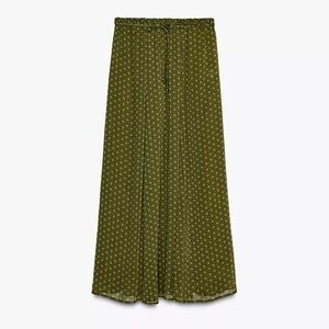 Zara Green Patterned Women's Skirt